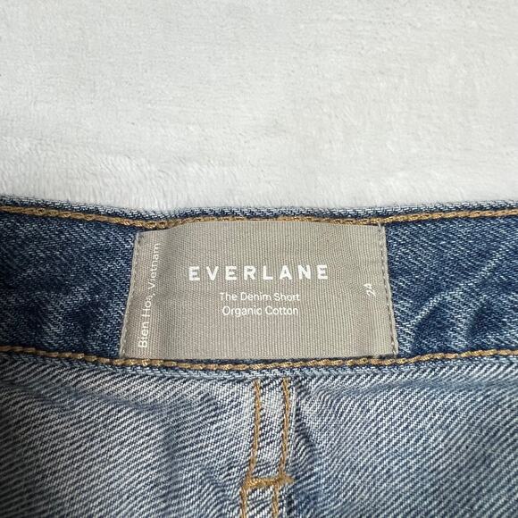 Everlane The Denim Short Size 24 Distressed Raw Hem Organic Cotton Casual Summer - Picture 4 of 9